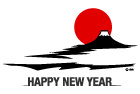 富士山と日の出の年賀状