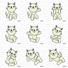 9ポーズの猫