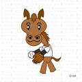 野球ピッチャーの馬キャラクター