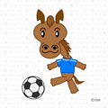 サッカーする馬キャラクター