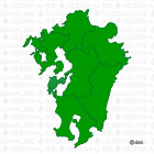 九州地図(県境有り)