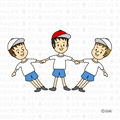 組み立て体操する男の子