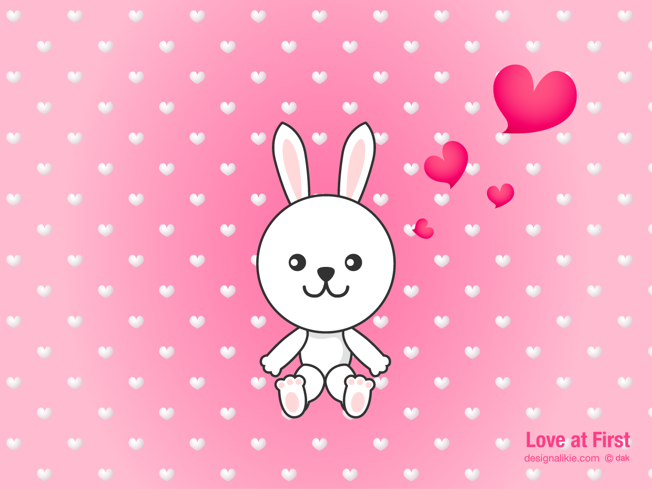Heart-print rabbit Love Wallpaper｜Free desktop wallpaper backgrounds ...