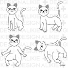猫ポーズ4種
