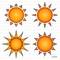 4種類の太陽アイコン