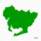 シルエットの愛知県地図