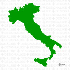 シルエットのイタリア地図