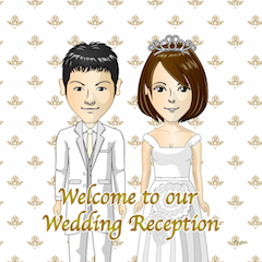 結婚式用のカップル似顔絵イラスト