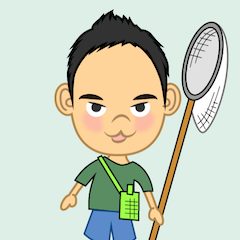 昆虫採集する小さな子供