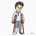 骨折した人