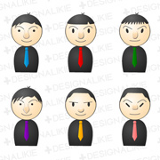 男性10人のピンアイコン